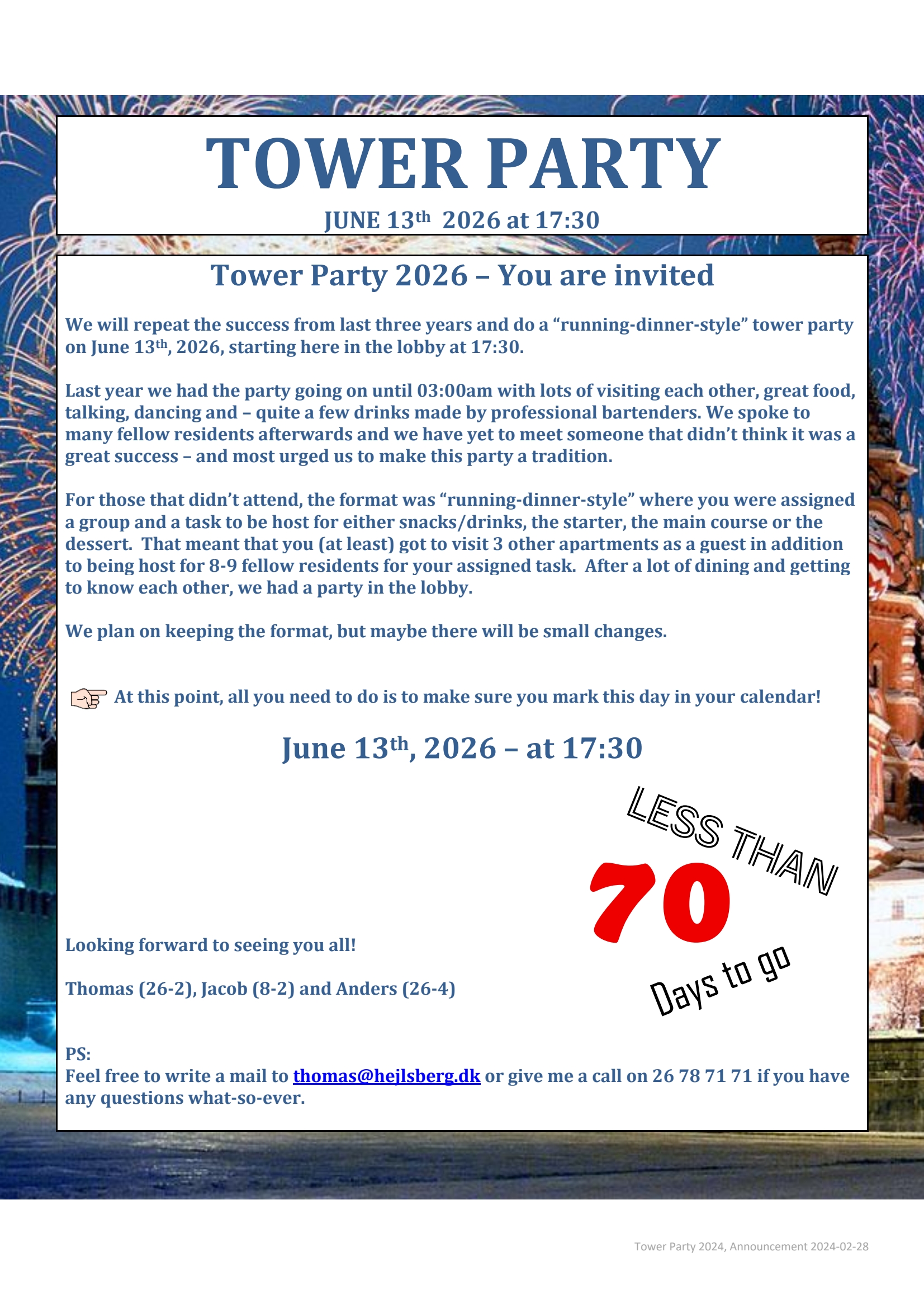 Preview of Tower Party Info